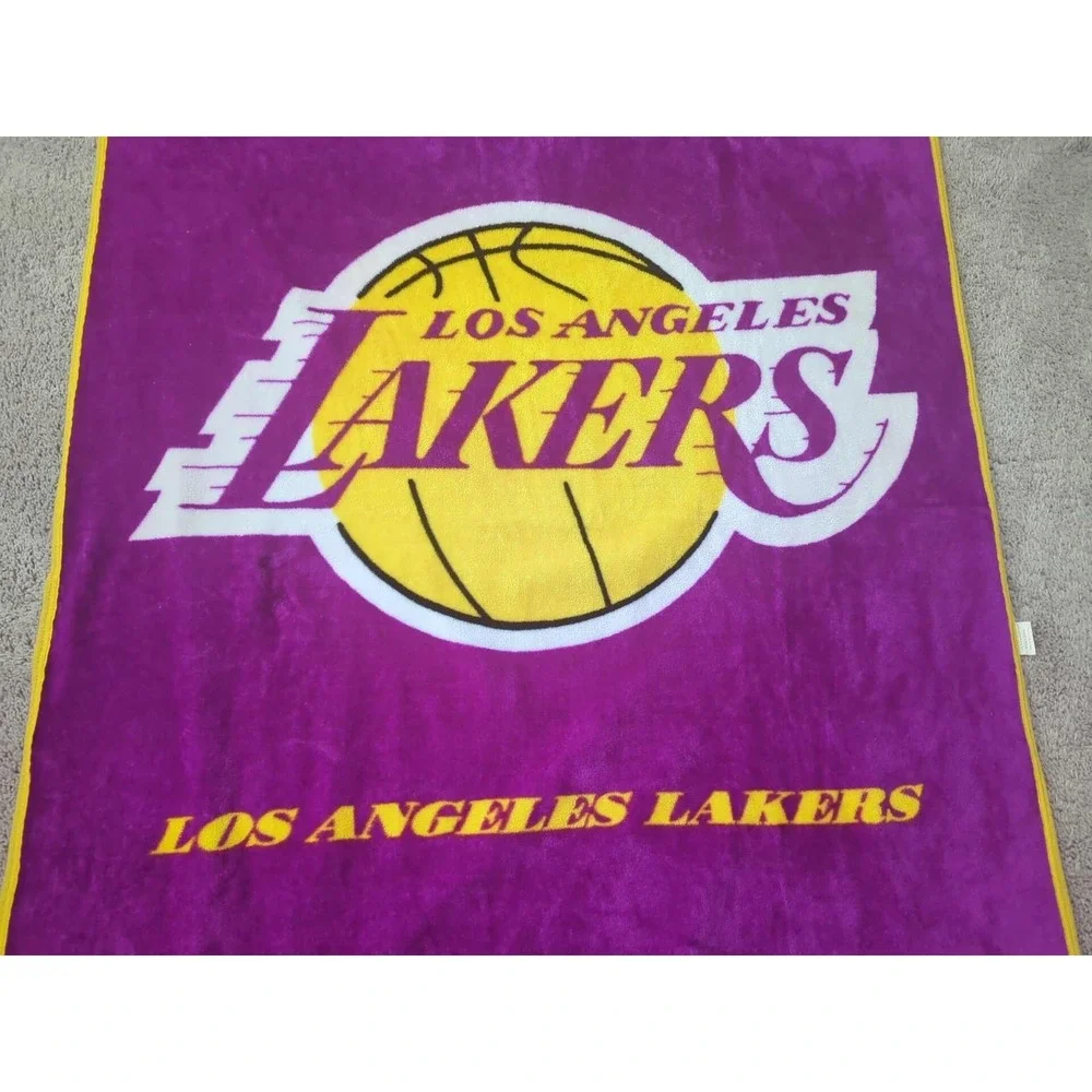 Los Angeles Lakers Throw Blanket Fleece Purple‎ Gold NBA LA Times 42